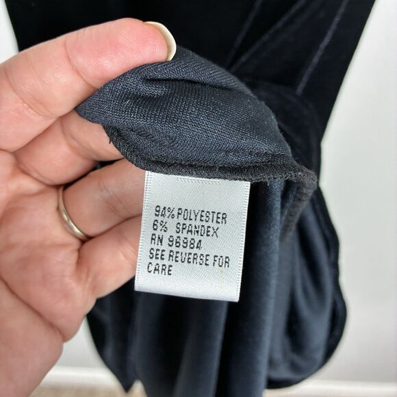 Fiori Di Zucca Midi Dress Black Velvet Sz 12 Dark Witchy Vamp Formal Party - Picture 6 of 7